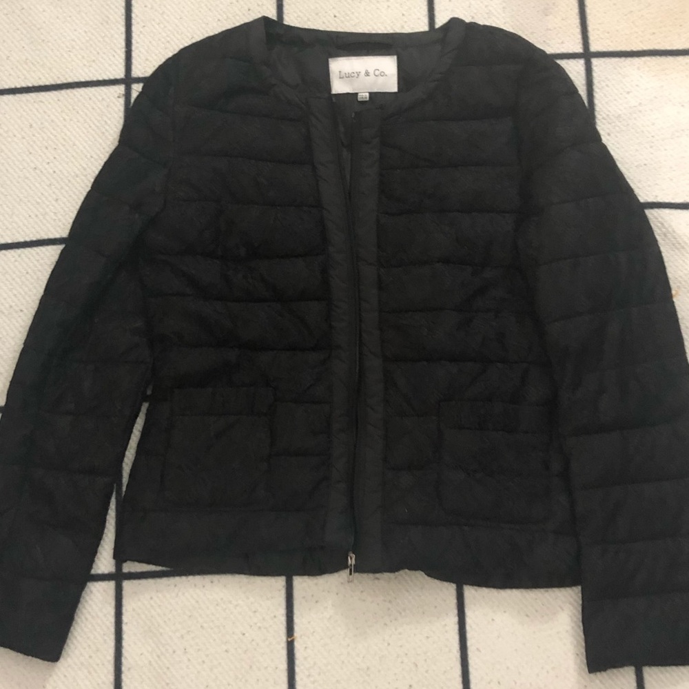 Lucy & Co. Black Lace detailed coat
